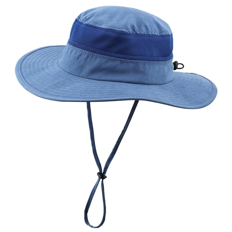 Connectyle Kids Boys Fishing Hat UPF 50+ UV Sun Protection Hat Kids Adjustable Summer Beach Hat Hiking Bucket Hat Bright Blue - Image 1